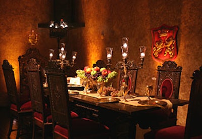 A banquet table mimicked the setting for the king’s feast.