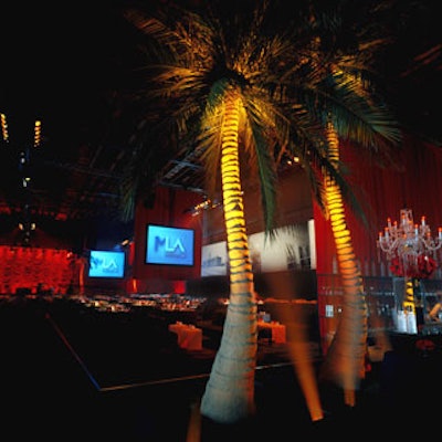 Palm trees dotted the space.