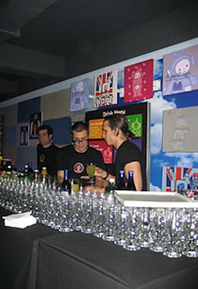 Portraits of the Teletubbies adorned the walls of the store, and the drink menu propped by the bar had colorful, bubbly fonts.