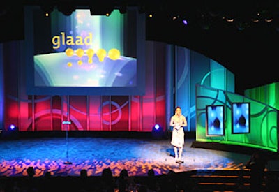 Hilary Duff was among the celebs on hand. With more than 100 sponsors to thank (and give exposure to), Glaad scrolled the companies' names on prominently placed screens throughout the evening.