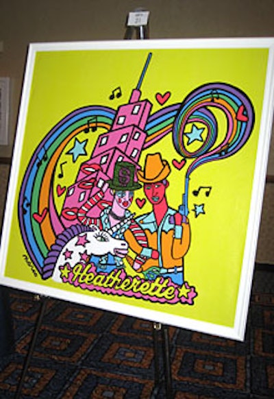 Before a dinner and the award ceremony, Glaad hosted a silent auction and cocktail reception. Items up for bid included a Museum of Modern Art membership package, a closet makeover from the Container Store, and this original artwork from Heatherette entitled 'Heatherette Pinball.'