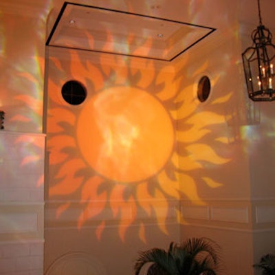 This sun-fire gobo, a prevalent visual throughout the night, helped add dramatic flare to the event.