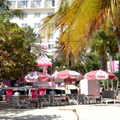 Branded umbrellas provided plenty of shade.