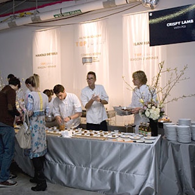 Harold Dieterle and Ilan Hall, winners of Top Chef seasons 1 and 2, had neighboring stations that drew crowds throughout the night.