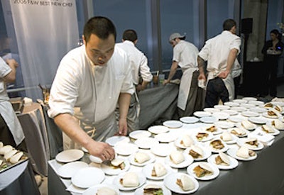 David Chang, a 2006 Best New Chef, made hundreds of his signature steamed pork belly buns with cucumbers and hoisin.
