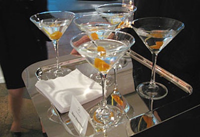 At the Mercedes event, Olivier Cheng provided passed hors d’oeuvres as well as two signature cocktails including a citrus martini dubbed the “Silver Streamliner.”