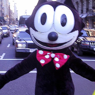 Felix the Cat crossed Fifth Avenue with the parade.