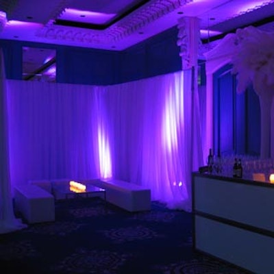 Designing Trendz installed intimate cabana-style lounges in corners of the ballroom.