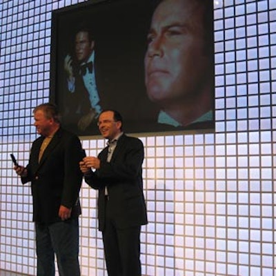 Actor William Shatner and John Boynton, senior vice president and chief marketing officer for Rogers Wireless, introduced the Samsung A706 videophone during a launch event at the Rogers Toronto Corporate Campus.
