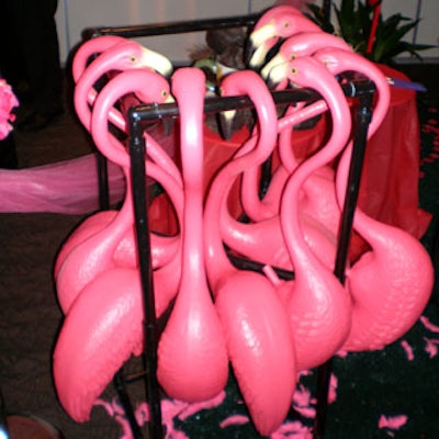 Flamingo mallets brought whimsical flair to the Queen of Hearts Croquet Court.