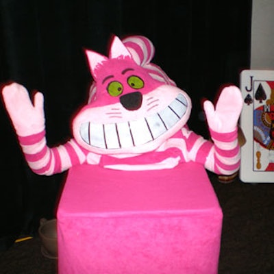 The Wise Guys' Cheshire Cat greeted guests with his cheeky smile.