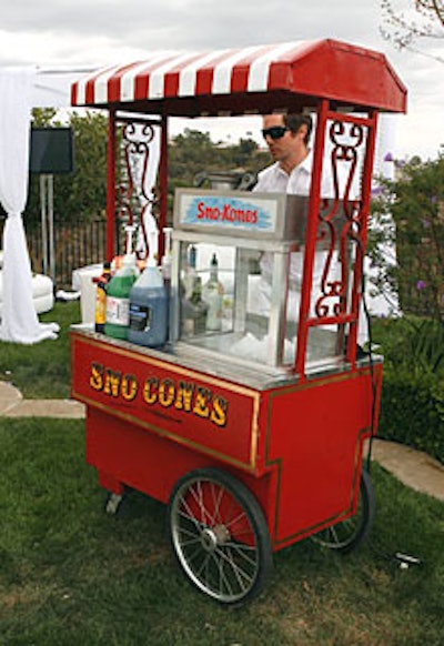 Casual dessert offerings included snowcones and make-your-own sundaes.