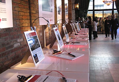 A silent auction benefiting the Red Cross’ Hot to Help campaign lined one section of the Bowery Hotel’s airy event space.