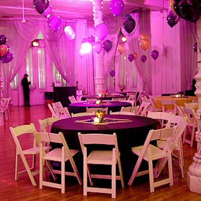 Robert Williams of Creative Production Resources Group lit the Grand Ballroom of the Puck Building with an array of bright colors.