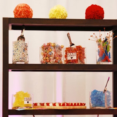 Hard Candy products were on display at two corners of the brand's lounge.