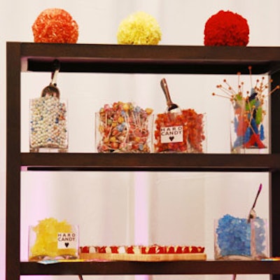 Hard Candy products were on display at two corners of the brand's lounge.