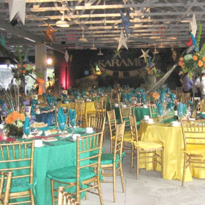 The Saunders Pavilion glittered with jewel-toned table linens provided by Panache.
