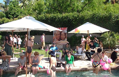 Guests splashed and lounged at Jane’s Palm Desert pool party.