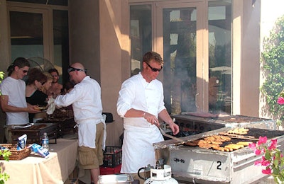 A barbecue at DKNY Jeans’ house offered extensive burger fixings like fresh guacamole—and even veggie burgers and veggie dogs for the noncarnivorous.