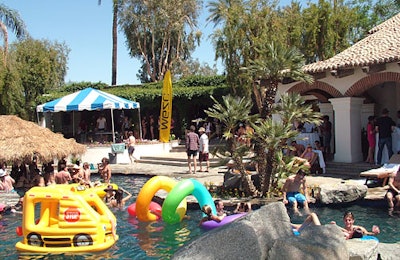 Anthem magazine’s party had the most sincerely fun, kid-style offerings—like huge inflatable toys in the pool.