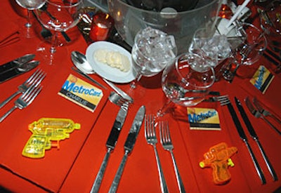 Metrocards marked guests’ spots at the tables.