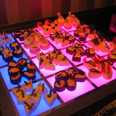 The Sheraton Centre displayed sweet treats on lit bases that changed colour all evening long.