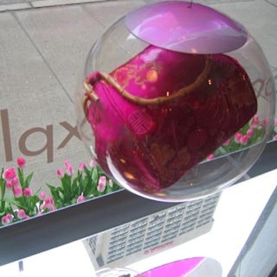 Outdoors, a pink tulip garden drew passersby to the store.