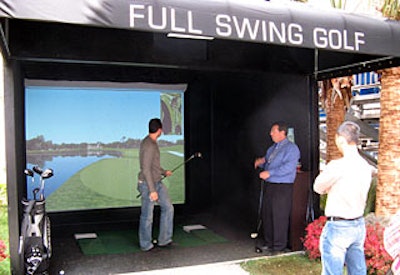 A tent with a golf simulator was also on-site.