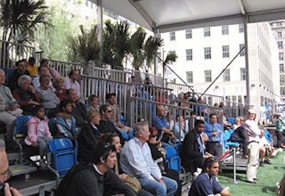 Those unwilling to play could sit in bleachers to watch the action.