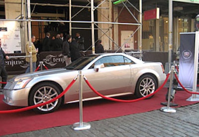 Rather than put down roots in one spot, Cadillac opted to set up the Tribeca/Cadillac Lounge in several venues. The company hosted after-parties for films such as Chavez, Live!, and The Air I Breathe at the Maritime Hotel, Underbar at the W Hotel in Union Square, and Tenjune, respectively. Outside Tenjune on April 29, the automaker displayed a Cadillac XLR.