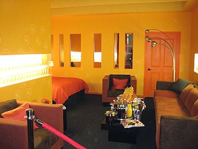 Orange tones in every shade decked the Ohranj room.