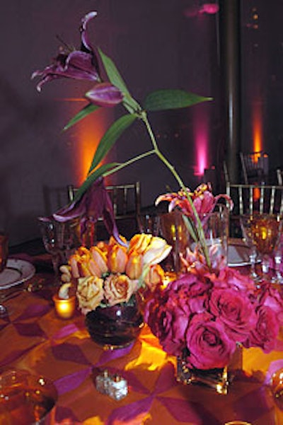 FloristSuzanne Codi created a three-tier arrangement of tulips, roses, and dayliliesdesigned to echo the dancers’ soaring movements.