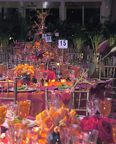 More than 400 modern-dance fans attended the gala, which received a bold-color treatment from Campbell Peachey and Associates.