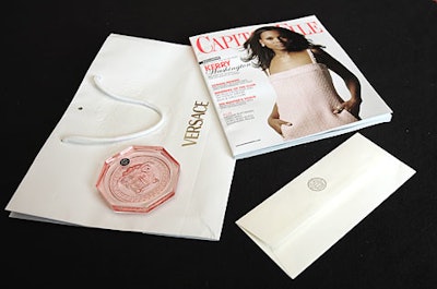 Thegift bags included a Versace coaster, an issue of Capitol File, and a$150 gift certificate to the store.