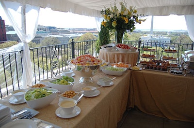 A white tent covered the roof of the Hay-Adams Hotel for John McLaughlin's brunch.