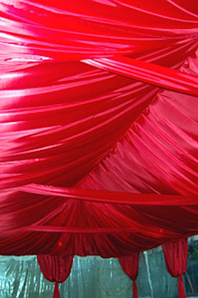 A red tent offered guests an outdoor alternate to the dancing in the ballroom at the after party held at the Anderson House.