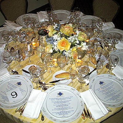 The tables were set with flowers from Atlas Florist and special custom-made plates from Rosenthal.
