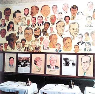 The caricature wall at the Palm.