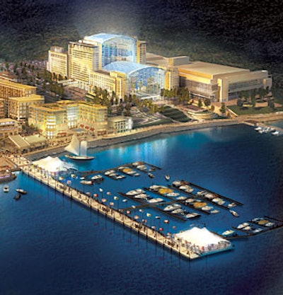 A rendering of the Gaylord National Resort & Conference Center, part of the $2 billion National Harbor on the Potomac grounds.