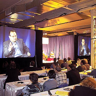 In the main auditorium section of Metropolitan Pavilion, KVL Audio Visual put up two screens on both sides of the stage.