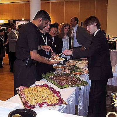 Lunch on the first day of the event included salmon, mixed greens and tabouli.