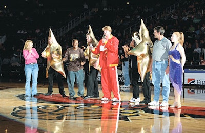 In Atlanta on March 9, the dancers got in some court time with the Hawks at Philips Arena.