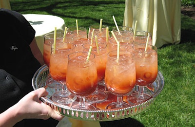 Bloody Marys were passed throughout the brunch, as were hot hors d'oeuvres.