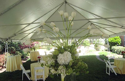 Florist Suzanne Codi created the primary centerpiece under the tent.