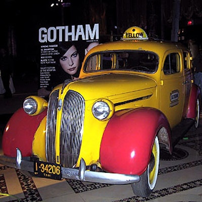 Prudence Events parked two antique cabs--apt symbols for a New York-centric magazine--at the event's entrance.