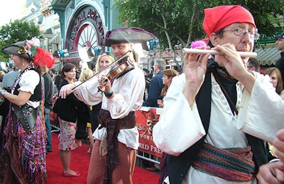 Costumed musicians strutted on the carpet.