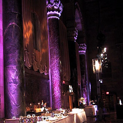 Bentley Meeker filled the interior of Cipriani 42nd Street with rich purple lights.