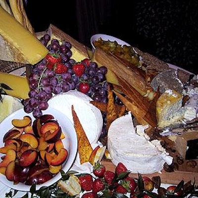 Great Performances' cheese and fruit table.