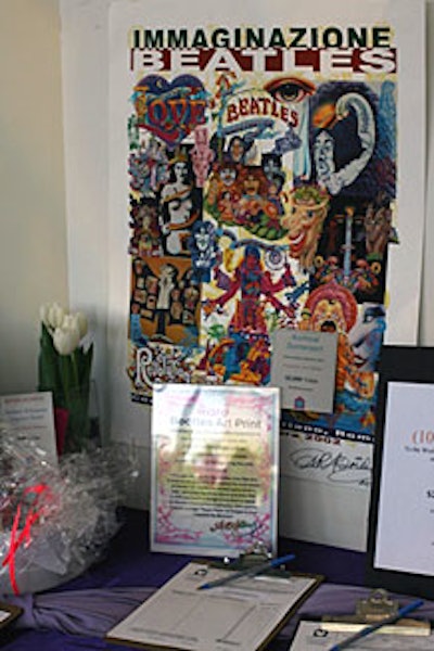 A silent auction area took over part of the auto dealership's space.