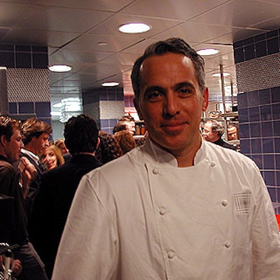 Town owner and executive chef Geoffrey Zakarian entertained well-wishers in the kitchen of his new restaurant.
